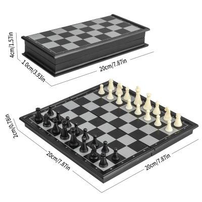 China Custom Made High Quality Eco-Friendly Chess Board Foldable Base Game Magnetic Plastic International Chess Set for sale