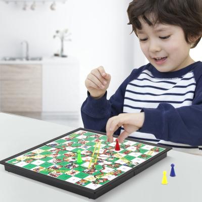 China Custom Hot Selling Eco-friendly Portable Folding ABS Board Game Set With Storage Snake And Ladders Base Game For Kids for sale