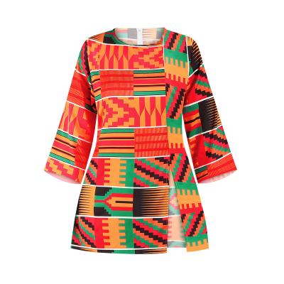 China New arrival African print t shirts Anti-wrinkle 7 sleeve African t shrits for sale