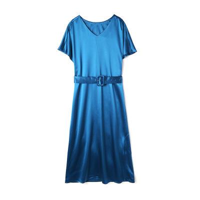 China New Arrival Blue Plain Fabrics Anti-Static For Dresses for sale