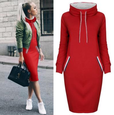 China Anti-Static Factory Directly Supply Solid Color Women Fashion Dress Casual Hooded Sweatshirts for sale