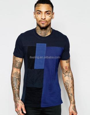 China Anti-wrinkle black and blue summer men's t-shirts clothing quality t-shirt fashion t-shirt for sale