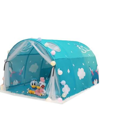 China Toddler Inflatable Playhouse Toy Kids Pop Up Baby Portable Dream Bed Tents with Net Double Curtain for Indoor Sleeping for sale