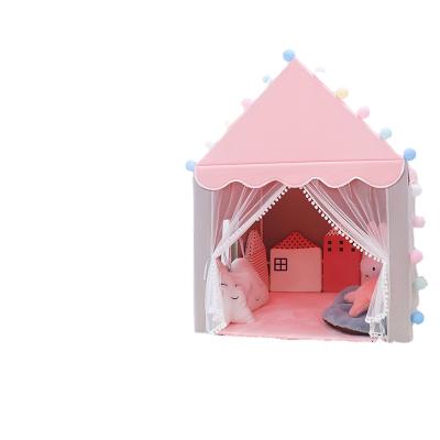 China Toy Princess Castle Pink Dollhouse Inflatable Fairy Tale Kids Play Tent Set to Hold Colorful Yarn Ball Lamp and Extra Thick Pile Cushion for sale