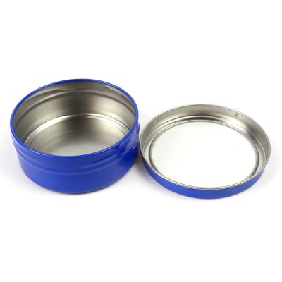 China Non-Toxic Round Metal Tin Box With Clear Window And Magnet On Bottom for sale