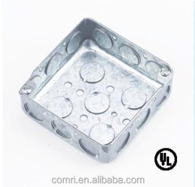 China Galvanized Steel UL Listed Pulled Square Metal Electrical Junction Box for sale