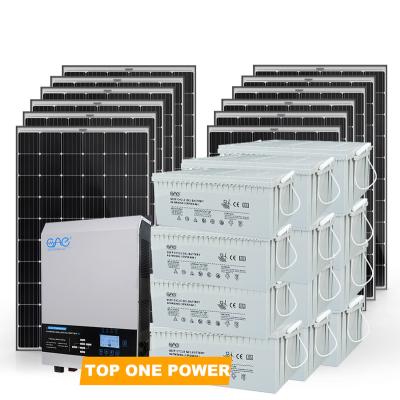 China Home Off Grid Solar Wind Power System 7KW Solar PV Hybrid Solar System With Lead Acid Battery For Home for sale