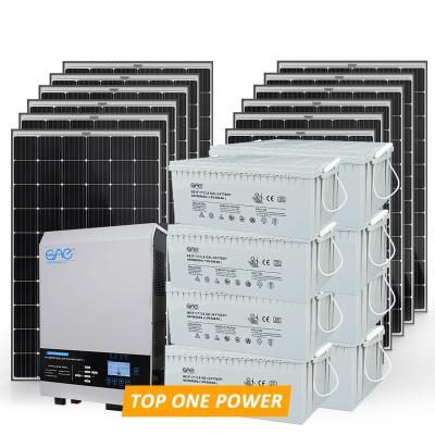 China Home Off Grid Panel Power Supply 5000W 10000W 12KW 15KW 100KW Single Phase Home Solar System for sale