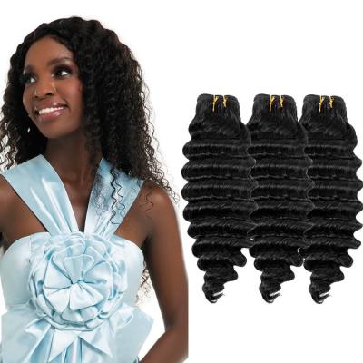 China Virgin Deep Wave One Color Natural Black Hair Extension Distributor Raw Cuticle Aligned Deep Wave Bundles for sale