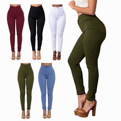 China Breathable Women's Small Feet Pencil Pants Stretch Skinny Denim Plus Size Casual Commuter Ladies Pants ropa mujer for sale