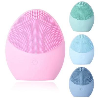 China Viable Powered Cleansing Sonic Vibration Face Cleaner Facial Massage Device Silicone Deep Pore Cleansing Electric Waterproof Massager Beauty Tool for sale