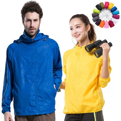 China Sports Men's And Women's High Neck Hooded Zipper Cardigan Sun Protection Jacket Jogging Fitness Viable Quick-Drying Anorak Jacket for sale