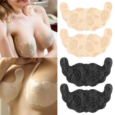 China POLYESTER/NYLON Women Lace up Nipple Stickers Cover for Lift Up Chest Stickers Disposable Thin U-Shape Anti-Nipple Stitch Stickers Protruding Breast Pad for sale