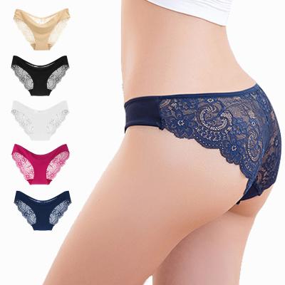 China Sexy Viable Lace Panties Women Fashion Seamless Cotton Breathable Comfortable Lingerie Tempting Briefs Women's Underpant Low Rise Suggests for sale