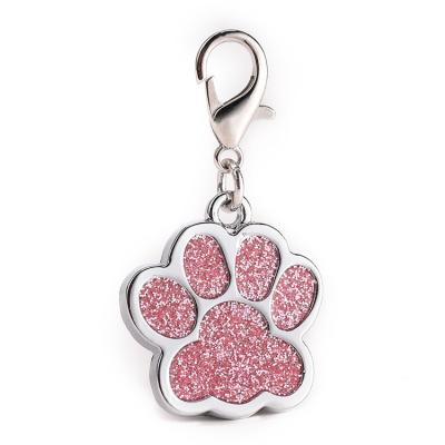 China Viable Wholesale Paw Design Pet Tag Zinc Alloy Dog Name Tag Dog Collar Accessory for sale