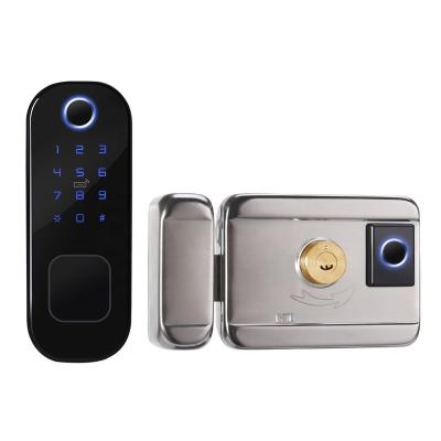 China Smart Wifi Hotel Opening Security Home Security Biometric Smart APP Fingerprint Password RFID Card Remote Door Lock for sale