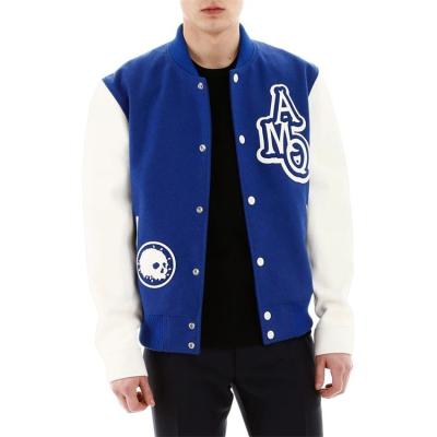 China QYOURECLO Logo Print Plain Man Satin Custom Wholesale Void Viable Baseball Leather Bomber Varsity Jacket for sale