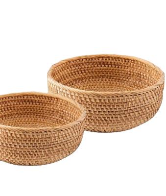 China Sustainable Cheap Wholesale Cotton Rope Oval Shape Wooden Woven Basket for sale