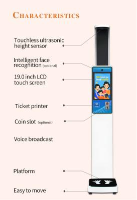 China Hdlcd van het het Scherm Ultrasone Hoogte en Gewicht Machiners232 Interface Te koop