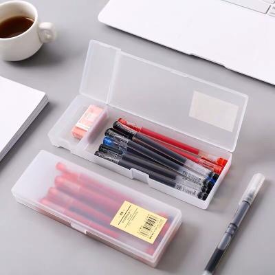 China Sustainable Custom Clear Plastic Pencil Case Stationery Box for sale