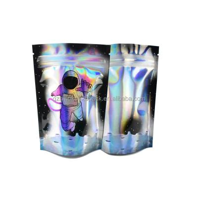 China 3.5 Disposable Mylar Bags With Holographic Designs Smell Proof Baggies Astronaut for sale