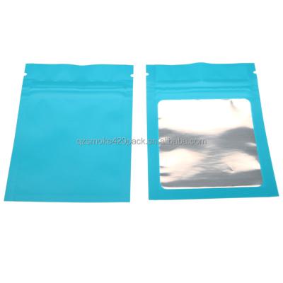 China Promotional Disposable In Stock Resealable Food Storage Snacks Candy Zip Lock Smell Proof Plastic Packaging Bags With Window Mylar Bags for sale