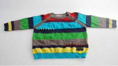 China Stripped Long Sleeves Round Neck Kids Knitted Sweater for Girls Spring / Autumn Season for sale