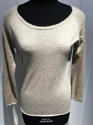 China Custom Ladies Raw Edge Sweater , Soft Pure Cashmere Women Warm Sweaters Pullover for sale