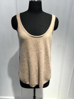 China Women Crew Neck Cashmere Sweater Vest Spring / summer Soft Handfeel 12gg Guage size for sale