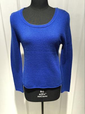 China Round Neck Loose Royal Blue Sweaters For Women Spring / Autumn 2/28nm Yarn Count for sale