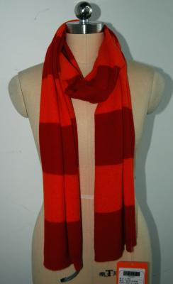 China Ladies Long Knitted Scarves , Stripe Contrast Color woven Warm Cashmere Scarf for sale