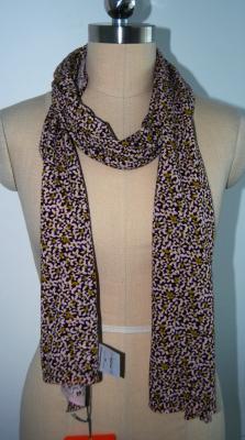 China Silk Cashmere Scarf , Ladies Knitted Long Leopard Print Scarf Anti Shrink Soft Hand Feeling for sale