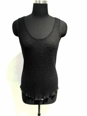 China Wide Round Neck Black Sweater Vest Womens ，Cotton Rayon Sleeveless Female Sweater Vest for sale