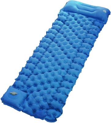 China Waterproof Stitchable Ultralight TPU Foot Pump Inflatable Cushion Beach Sleeping Outdoor Camping Mat for sale