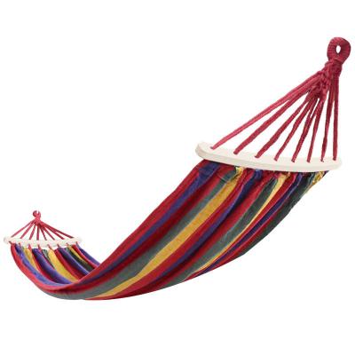 China Single Adult Anti-Rollover Hammock Outdoor Double Swing With Wooden Sticks for sale