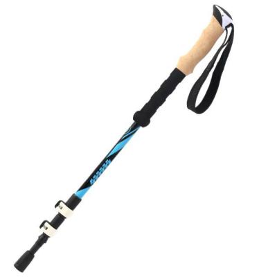 China Aluminum Alloy Modern Mountaineering Pole Three-section Telescopic Trekking Walking Stick for sale