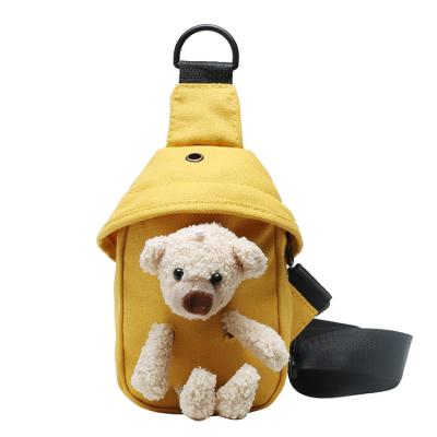 China Daily Factory Wholesale Earphone Hole Cross - Body Bag For Women Cute Bear Doll Sling Bag for sale