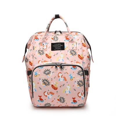 China 2021 Water Resistant Fashion Heat Printing Mother Care Diaper Bags Diaper Bag Backpack Mommy Travel Baby Maternity Bag for sale