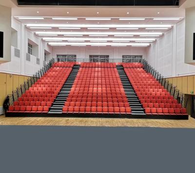 China Yourease Fireproof Electric Indoor Mobile Bleachers Seating Telescopic Grandstand for sale