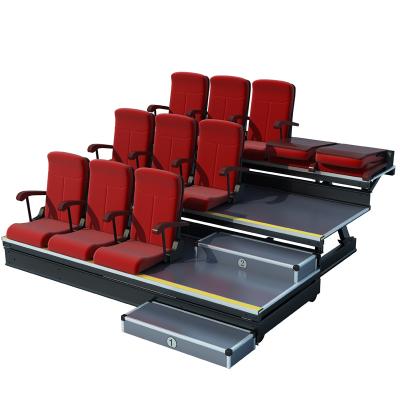 China Anti-UV Theater Seating Portable Indoor Bleachers Retractable Telescopic Grandstand Front-Folding Seat for sale