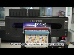 To realize bulk customization of crystal labels, choose Baosiwei 24-inch UV DTF printer! Hoson contr