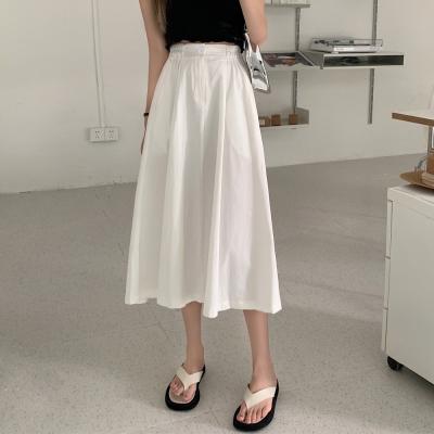 China Plus Size Y156# Class A-line Midi Skirt Plus All-match Umbrella Skirt Fork Sheer Mid Length Sheer Bust Long Skirt Female New for sale