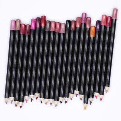 China Waterproof Hot Selling Waterproof And Durable Custom Your Own Logo Lip Liner Makeup Sharpening Wooden Type Lipliner Pencil for sale