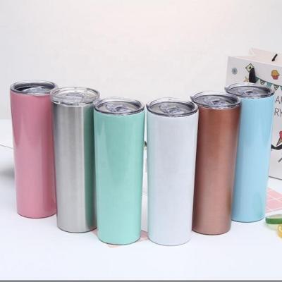 China Sustainable 20 oz Skinny Tumblers Stainless Steel Insulated Tumbler with Lids for sale