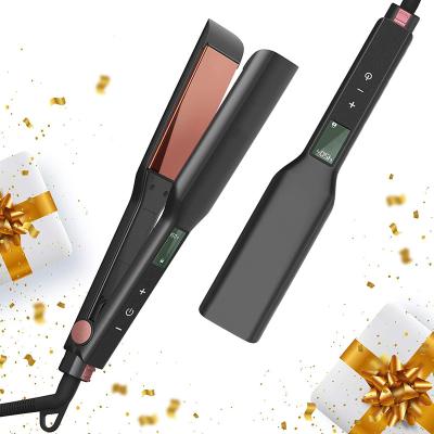 China Multifunction Hair Straightener Curler Flat Iron Hair Straighten Titanium Wide Touch Screen Travel Flat Irons Women's Straightener Touch Control Hair Straightener for sale