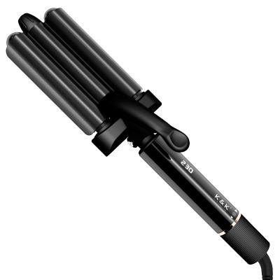 China Ceramic Hair Curler 3 Last Long Barrel Curling Iron Adjustable Crimper 22mm Temperature Heat Mermaid Hair Curler Quickly Hesitate Iron for sale