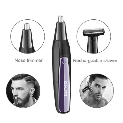 China Car DALING 2 in 1 Nose Trimmer Body Hair Trimmer Multifunctional Hot Selling Stainless Steel Rechargeable Blade for sale