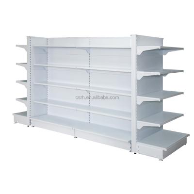 China Double Sided Double Sided Double Layers Plain Back Panel Gondola Supermarket Shelf for sale