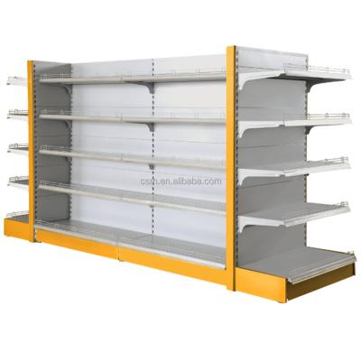 China Double Sided Single Single Sided Double Layers Panel Gondola Supermarket Shelf for sale