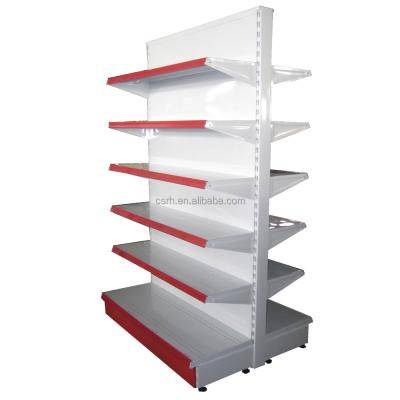 China Double Sided Double Sided Double Layers Plain Back Panel Supermarket Shelving for sale